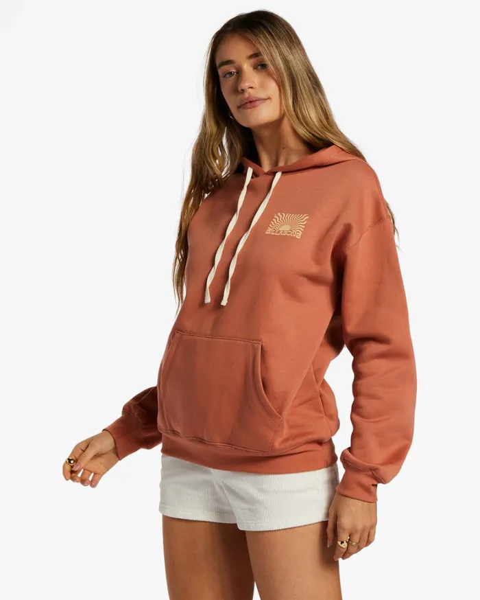 Billabong Hoodies and Fleece Women Suns Up Hoodie Henna Billabong Hoodies and Fleece Women Suns Up Hoodie Henna