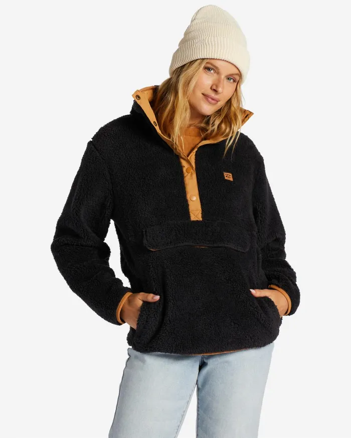 Billabong Hoodies and Fleece Women Switchback Mock Neck Fleece Black Sands