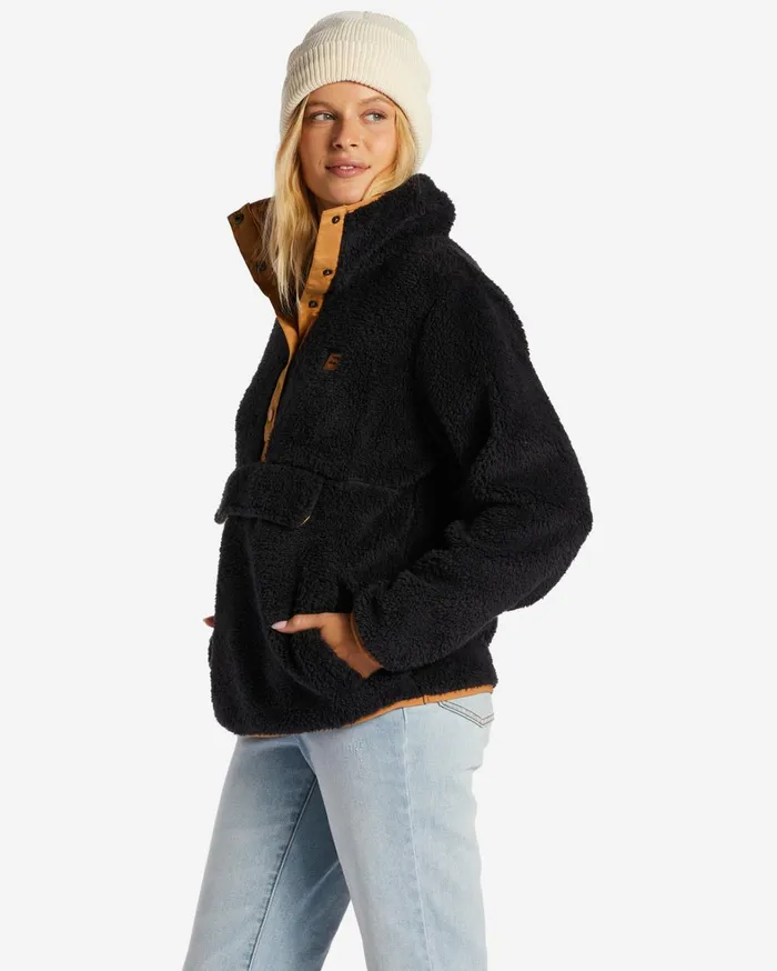 Billabong Hoodies and Fleece Women Switchback Mock Neck Fleece Black Sands Billabong Hoodies and Fleece Women Switchback Mock Neck Fleece Black Sands