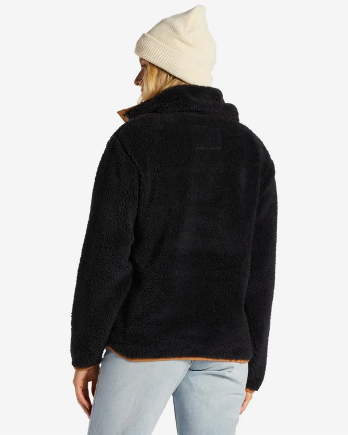 Billabong Hoodies and Fleece Women Switchback Mock Neck Fleece Black Sands Billabong Hoodies and Fleece Women Switchback Mock Neck Fleece Black Sands