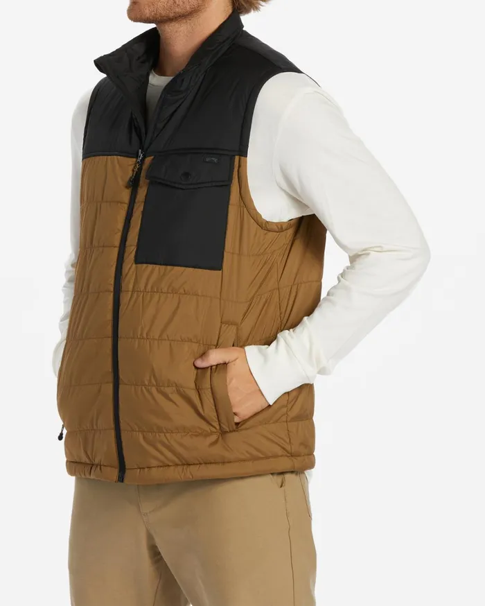 Billabong Jackets Men Prism Vest Quilted Vest Otter Billabong Jackets Men Prism Vest Quilted Vest Otter