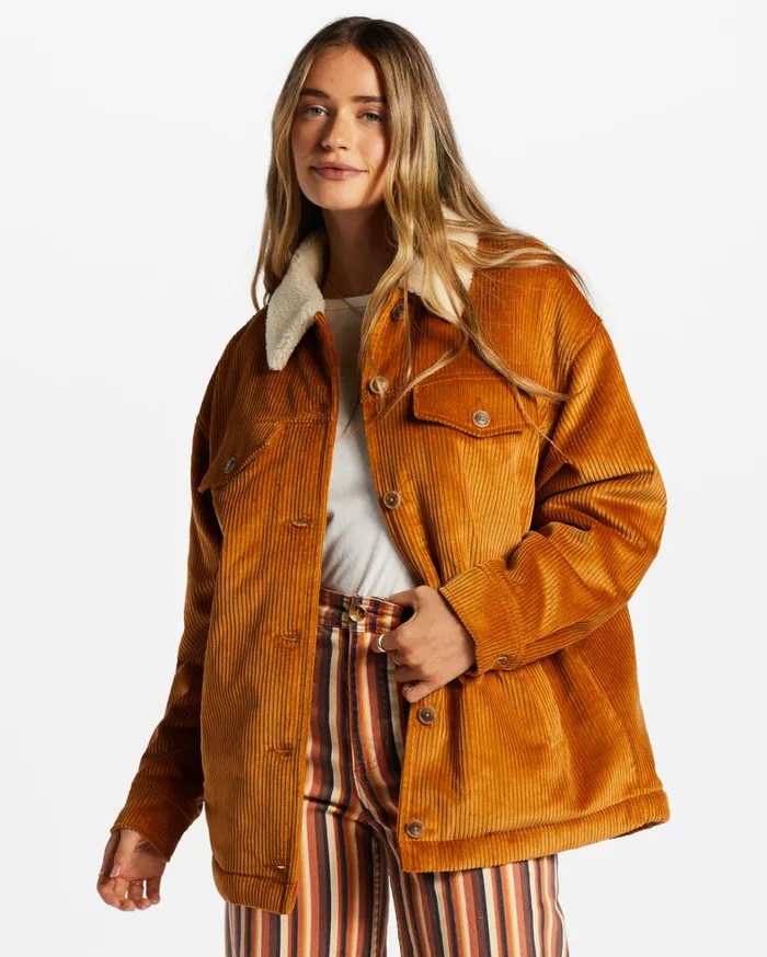 Billabong Jackets Women Cold Day Trucker Jacket Cider