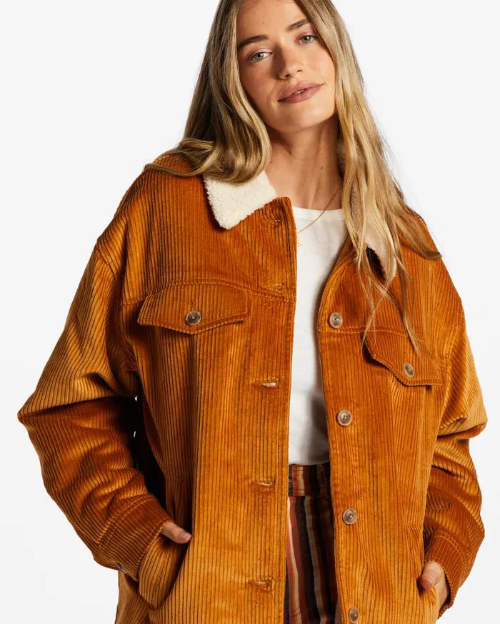 Billabong Jackets Women Cold Day Trucker Jacket Cider Billabong Jackets Women Cold Day Trucker Jacket Cider