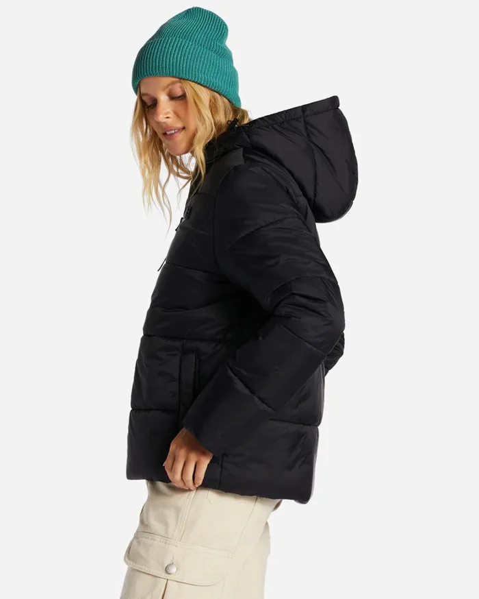 Billabong Jackets Women Transport Puffer Jacket Black Billabong Jackets Women Transport Puffer Jacket Black