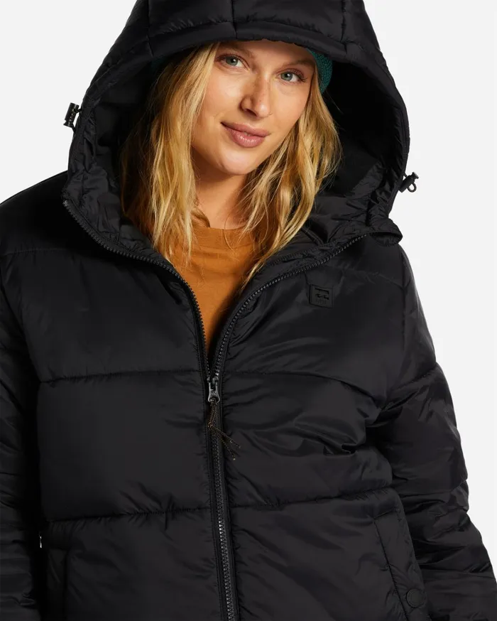 Billabong Jackets Women Transport Puffer Jacket Black Billabong Jackets Women Transport Puffer Jacket Black