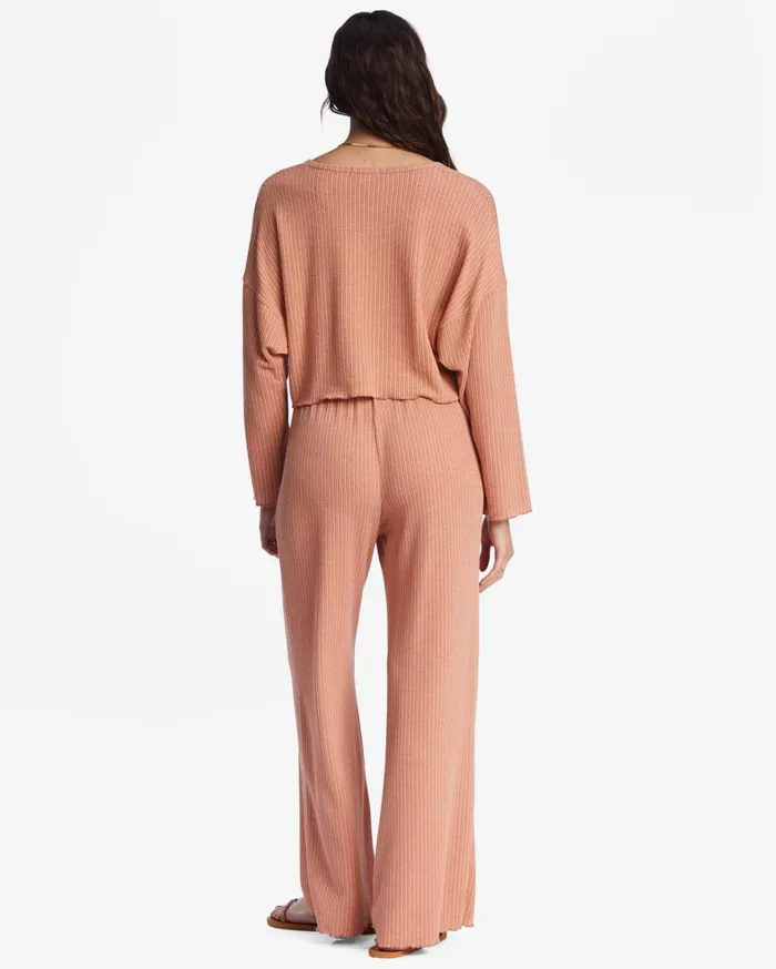 Billabong Matching Sets Women So Easy Cozy Lounge Pants Washed Brick Billabong Matching Sets Women So Easy Cozy Lounge Pants Washed Brick
