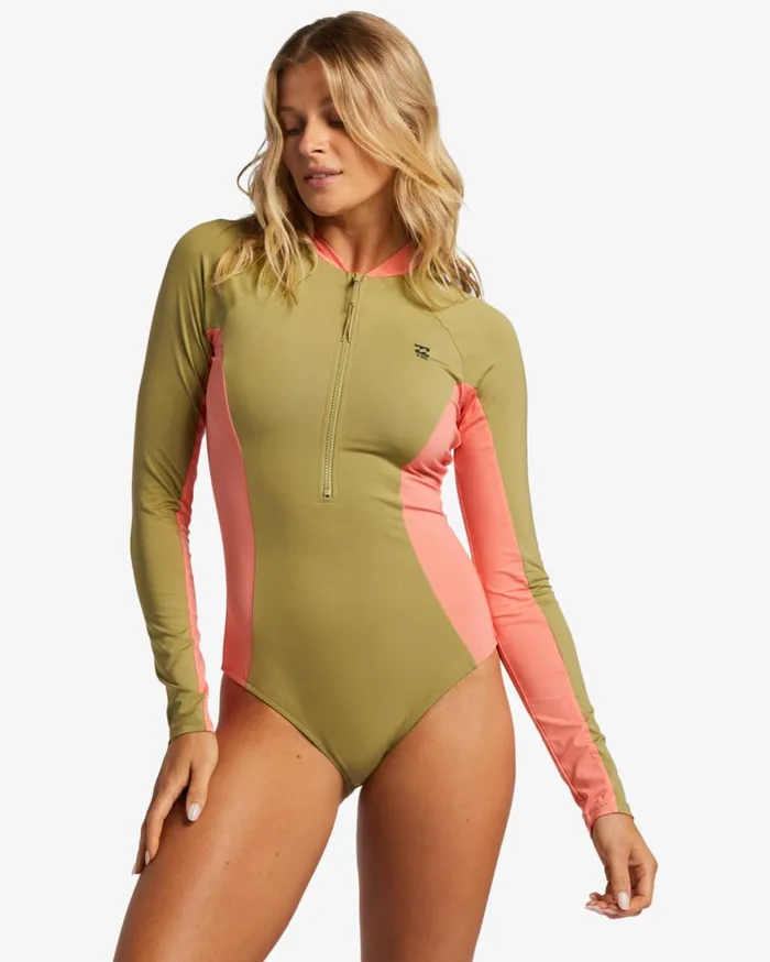 Billabong One Pieces Women ADiv Biarritz Long Sleeve Swimsuit Cedar