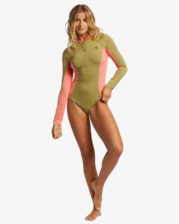 Billabong One Pieces Women ADiv Biarritz Long Sleeve Swimsuit Cedar Billabong One Pieces Women ADiv Biarritz Long Sleeve Swimsuit Cedar