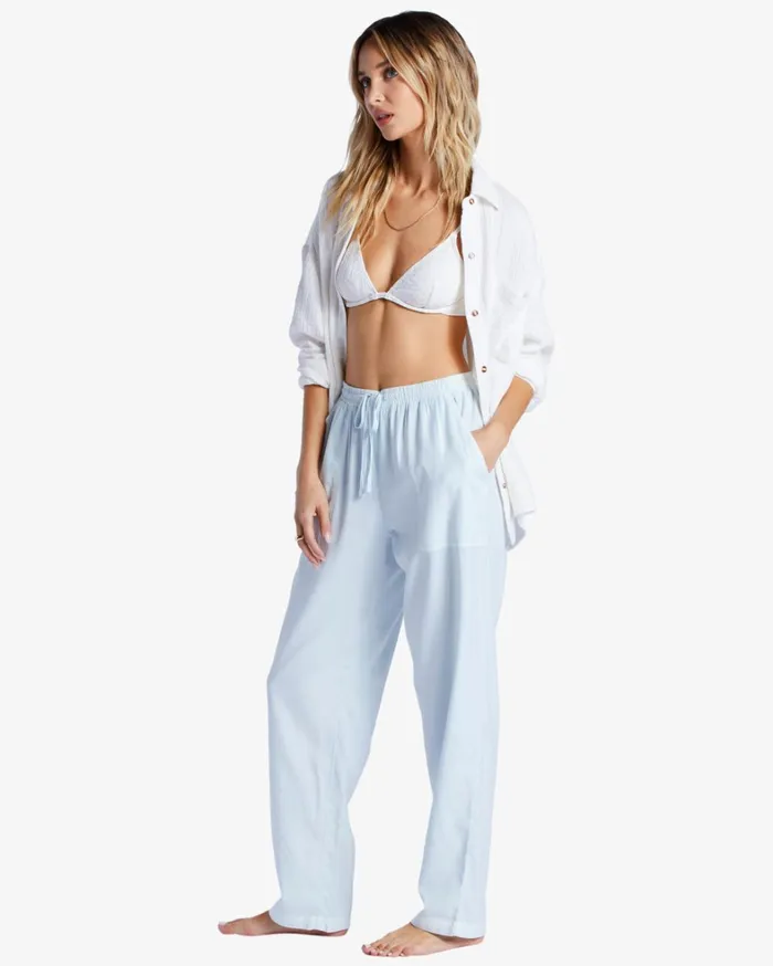 Billabong Pants Women Beachy Keen Woven Pant Light Chambray 1 Billabong Pants Women Beachy Keen Woven Pant Light Chambray 1