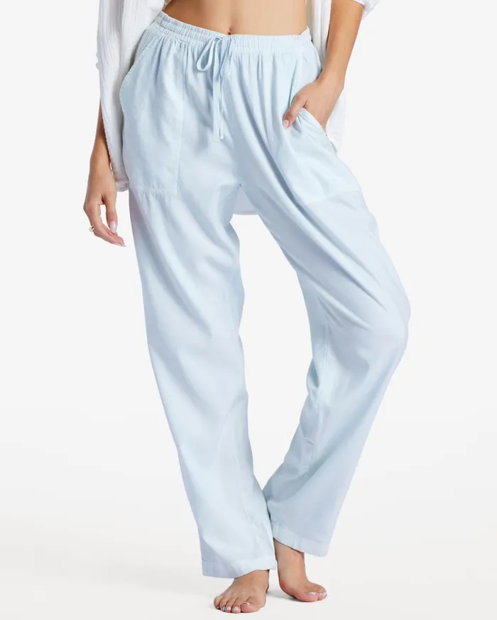 Billabong Pants Women Beachy Keen Woven Pant Light Chambray 1 Billabong Pants Women Beachy Keen Woven Pant Light Chambray 1