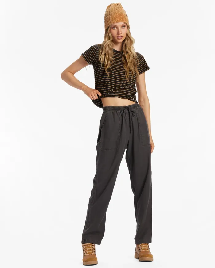 Billabong Pants Women Beachy Keen Woven Pant Off Black 1