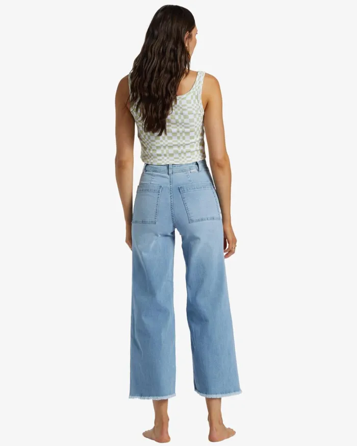 Billabong Pants Women Free Fall Indigo WideLeg Jeans Surf Spray Billabong Pants Women Free Fall Indigo WideLeg Jeans Surf Spray