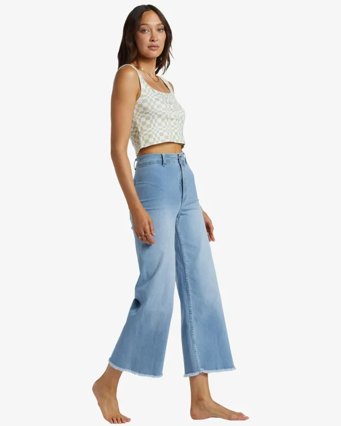 Billabong Pants Women Free Fall Indigo WideLeg Jeans Surf Spray Billabong Pants Women Free Fall Indigo WideLeg Jeans Surf Spray