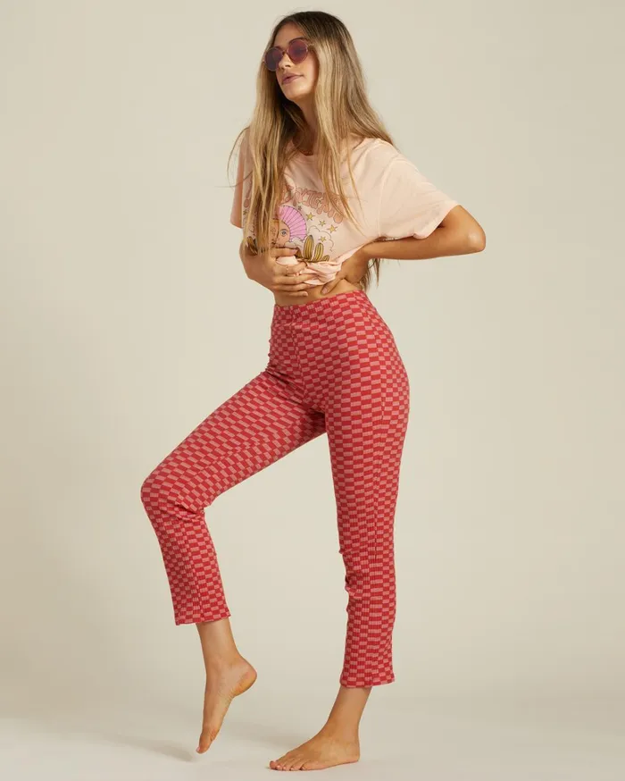 Billabong Pants Women Good Days HighWaisted Bootcut Pants Pink Skies Billabong Pants Women Good Days HighWaisted Bootcut Pants Pink Skies