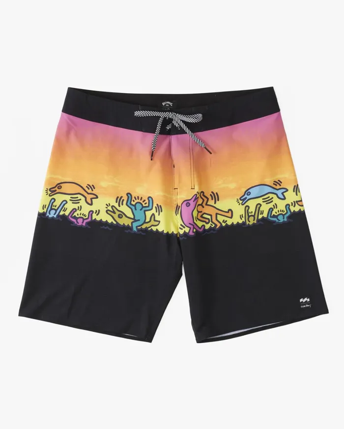 Billabong Performance Boardshorts Men Keith Haring Dolphin Dance Airlite Performance 19034 Boardshorts Multi