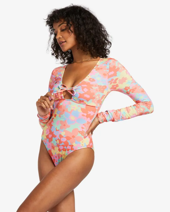 Billabong Rashguards and Bodysuits Women Coast Is Clear Long Sleeve UPF 50 OnePiece Swimsuit Multi Billabong Rashguards and Bodysuits Women Coast Is Clear Long Sleeve UPF 50 OnePiece Swimsuit Multi