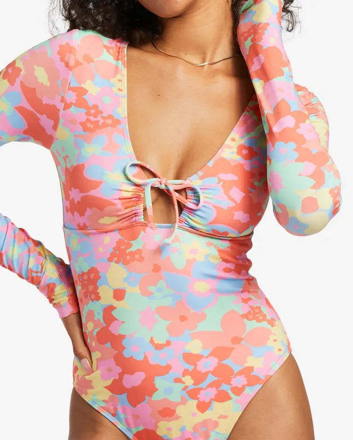 Billabong Rashguards and Bodysuits Women Coast Is Clear Long Sleeve UPF 50 OnePiece Swimsuit Multi Billabong Rashguards and Bodysuits Women Coast Is Clear Long Sleeve UPF 50 OnePiece Swimsuit Multi