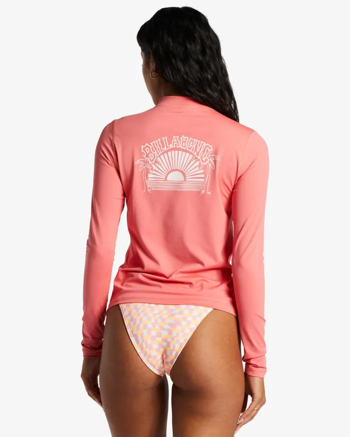 Billabong Rashguards and Bodysuits Women Core Long Sleeve UPF 50 Rashguard Vintage Coral Billabong Rashguards and Bodysuits Women Core Long Sleeve UPF 50 Rashguard Vintage Coral
