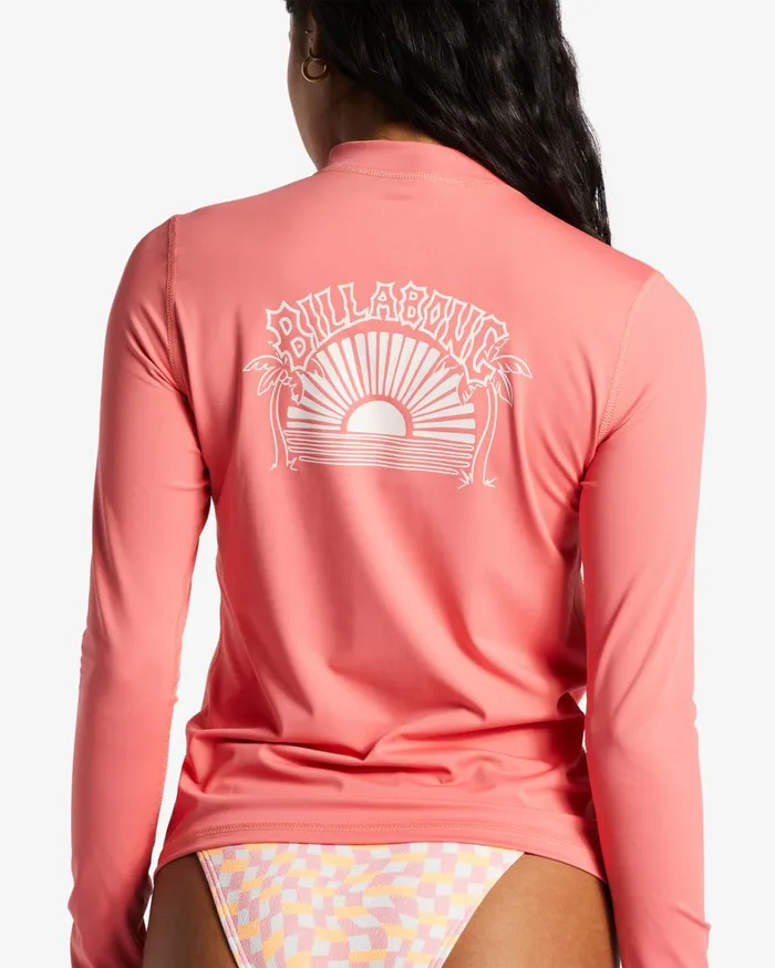 Billabong Rashguards and Bodysuits Women Core Long Sleeve UPF 50 Rashguard Vintage Coral Billabong Rashguards and Bodysuits Women Core Long Sleeve UPF 50 Rashguard Vintage Coral