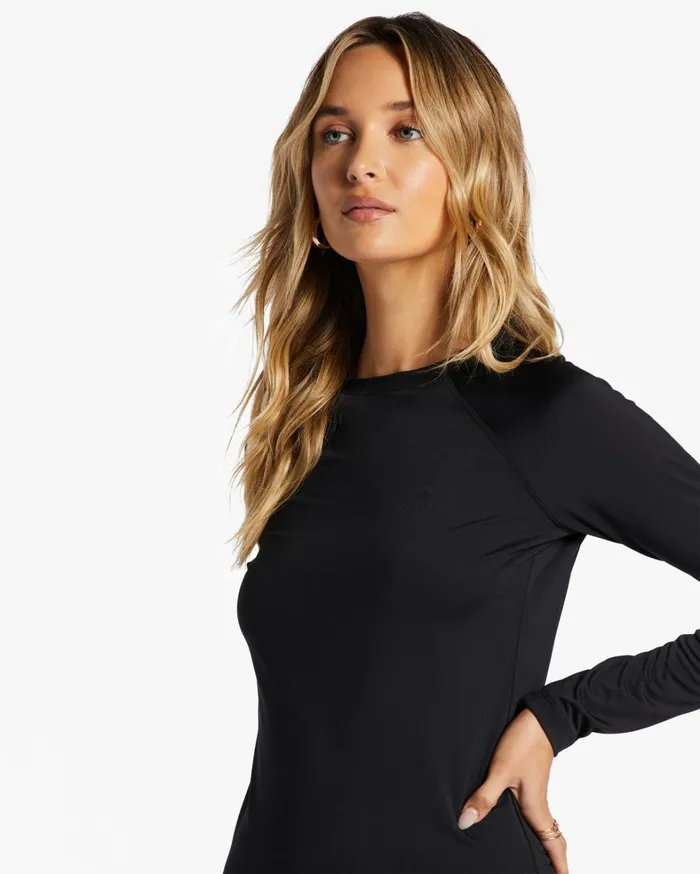 Billabong Rashguards and Bodysuits Women Sol Searcher Long Sleeve UPF 50 Rashguard Black Pebble Billabong Rashguards and Bodysuits Women Sol Searcher Long Sleeve UPF 50 Rashguard Black Pebble