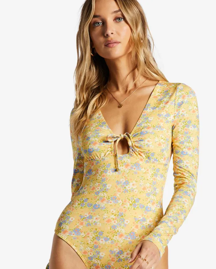 Billabong Rashguards and Bodysuits Women Southern Floral Long Sleeve OnePiece Swimsuit Multi Billabong Rashguards and Bodysuits Women Southern Floral Long Sleeve OnePiece Swimsuit Multi