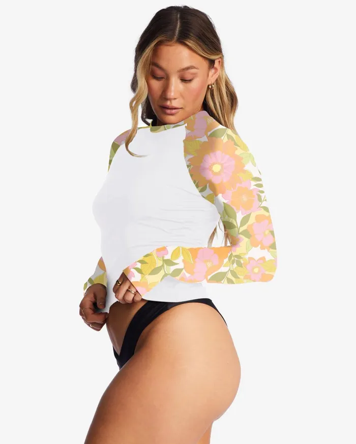 Billabong Rashguards and Bodysuits Women Summer Folk Long Sleeve UPF 50 Rashguard Multi Billabong Rashguards and Bodysuits Women Summer Folk Long Sleeve UPF 50 Rashguard Multi