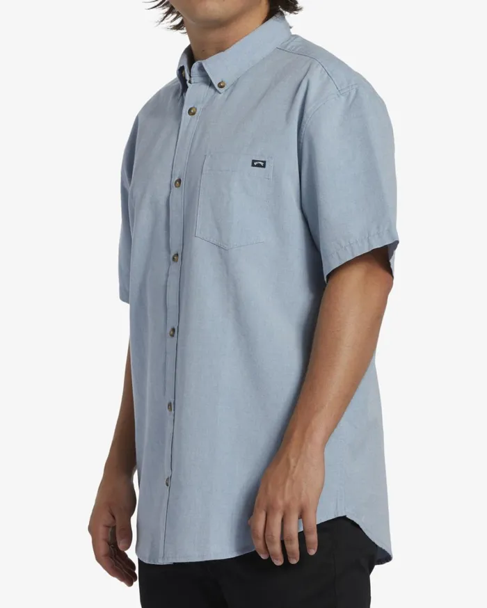 Billabong Shirts Men All Day Short Sleeve Shirt Powder Blue Billabong Shirts Men All Day Short Sleeve Shirt Powder Blue