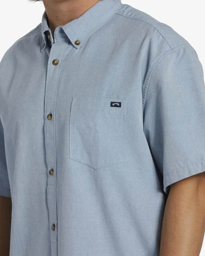 Billabong Shirts Men All Day Short Sleeve Shirt Powder Blue Billabong Shirts Men All Day Short Sleeve Shirt Powder Blue