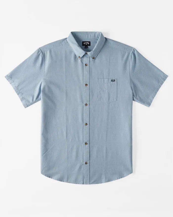 Billabong Shirts Men All Day Short Sleeve Shirt Powder Blue Billabong Shirts Men All Day Short Sleeve Shirt Powder Blue