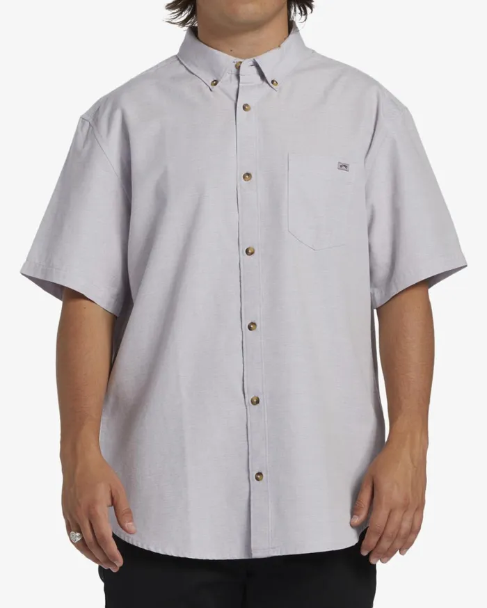 Billabong Shirts Men All Day Short Sleeve Shirt Purple Ash