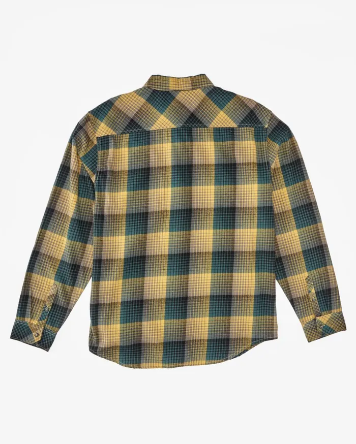 Billabong Shirts Men Coastline Flannel Long Sleeve Shirt Gold Billabong Shirts Men Coastline Flannel Long Sleeve Shirt Gold