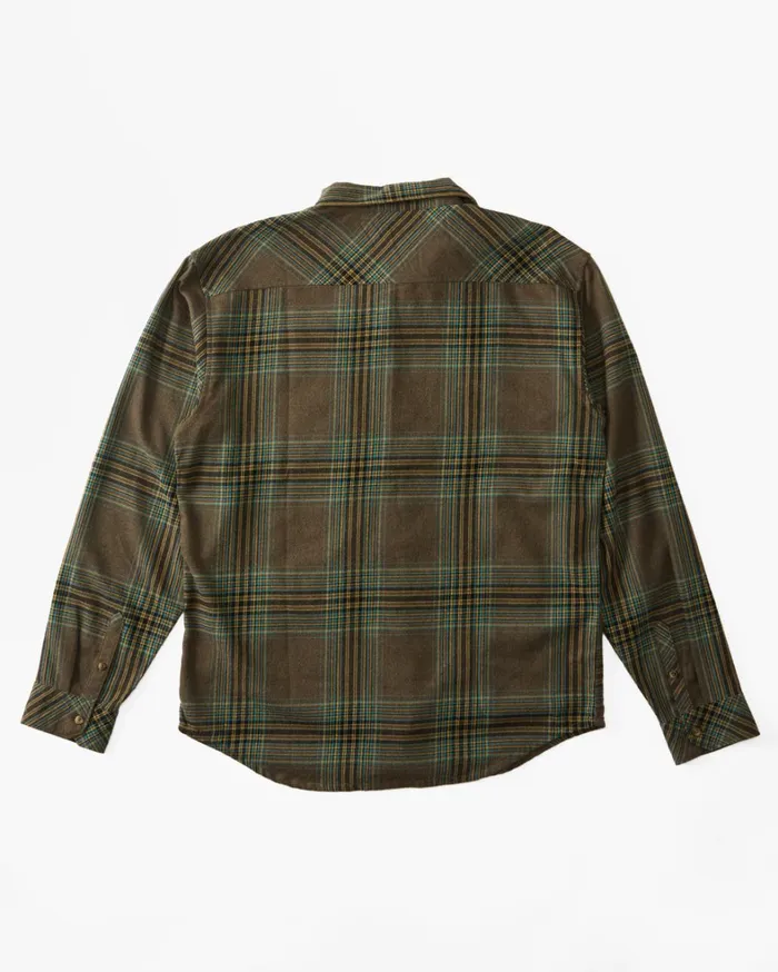 Billabong Shirts Men Coastline Flannel Long Sleeve Shirt Mocha Billabong Shirts Men Coastline Flannel Long Sleeve Shirt Mocha