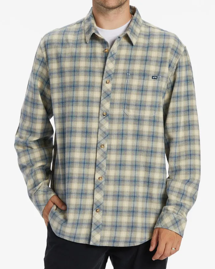 Billabong Shirts Men Coastline Flannel Long Sleeve Shirt North Sea