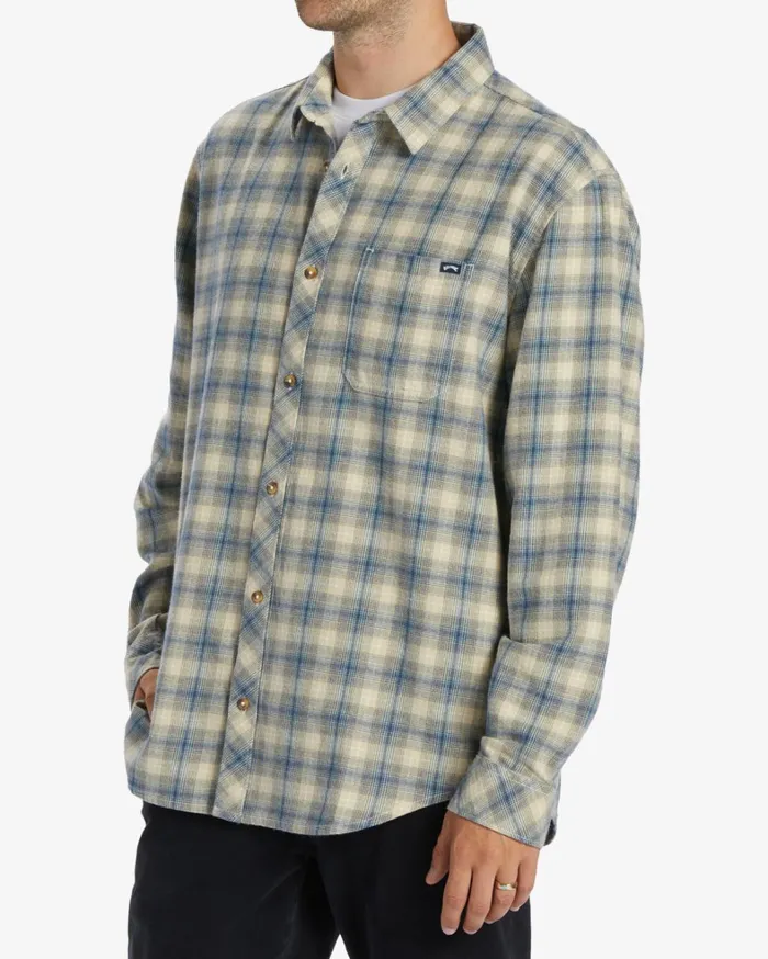 Billabong Shirts Men Coastline Flannel Long Sleeve Shirt North Sea Billabong Shirts Men Coastline Flannel Long Sleeve Shirt North Sea