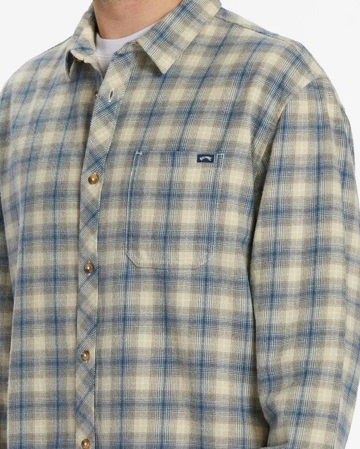 Billabong Shirts Men Coastline Flannel Long Sleeve Shirt North Sea Billabong Shirts Men Coastline Flannel Long Sleeve Shirt North Sea