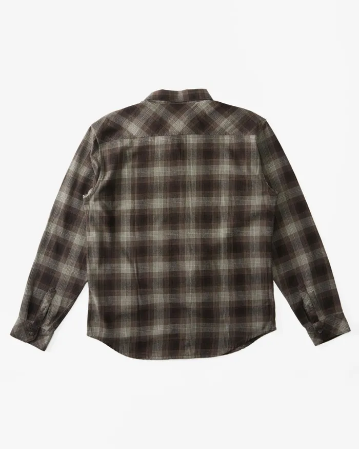 Billabong Shirts Men Coastline Flannel Long Sleeve Shirt Raven Billabong Shirts Men Coastline Flannel Long Sleeve Shirt Raven