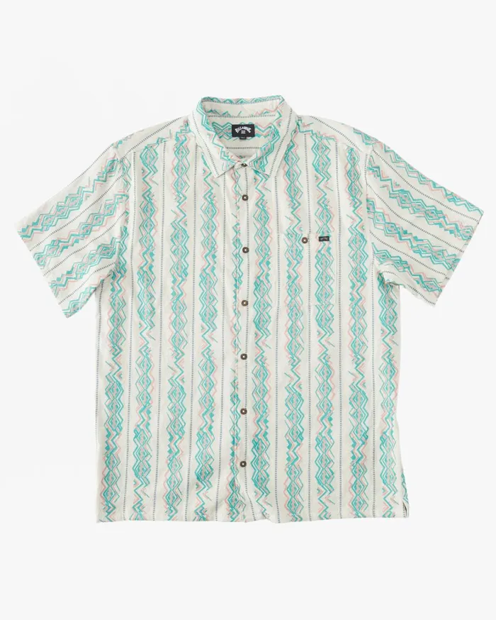Billabong Shirts Men Sundays Jacquard Short Sleeve Shirt Sand Billabong Shirts Men Sundays Jacquard Short Sleeve Shirt Sand