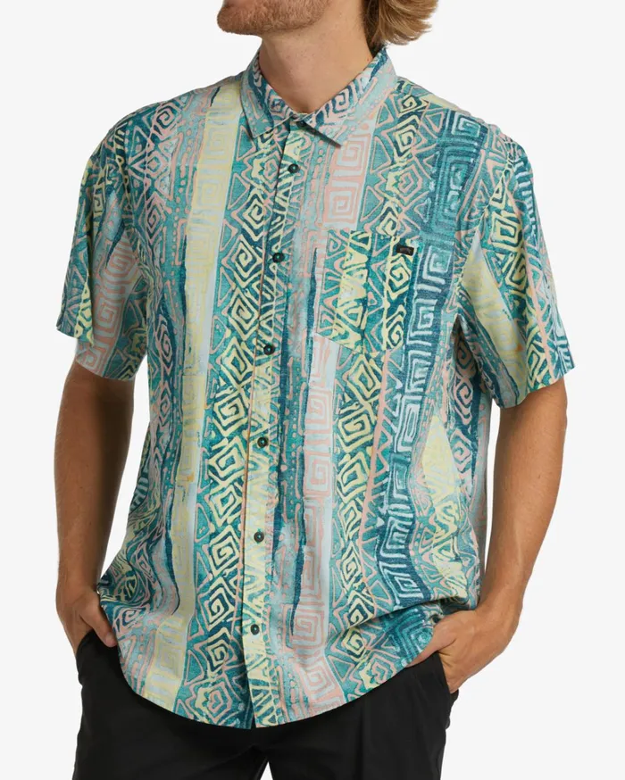 Billabong Shirts Men Sundays Short Sleeve Shirt Aqua