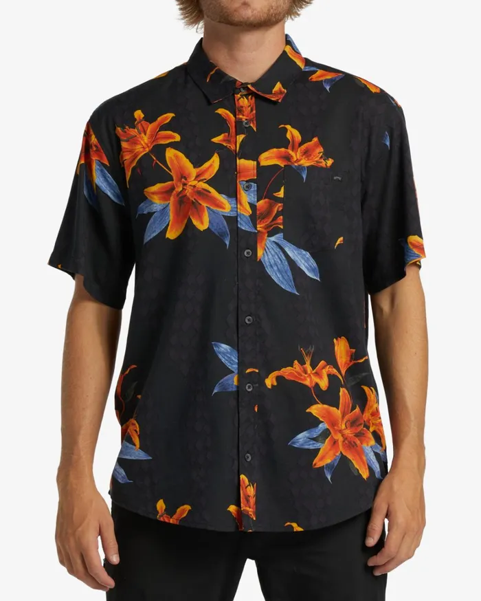 Billabong Shirts Men Sundays Short Sleeve Shirt Charcoal