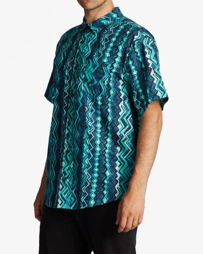 Billabong Shirts Men Sundays Short Sleeve Shirt Dark Mint Billabong Shirts Men Sundays Short Sleeve Shirt Dark Mint