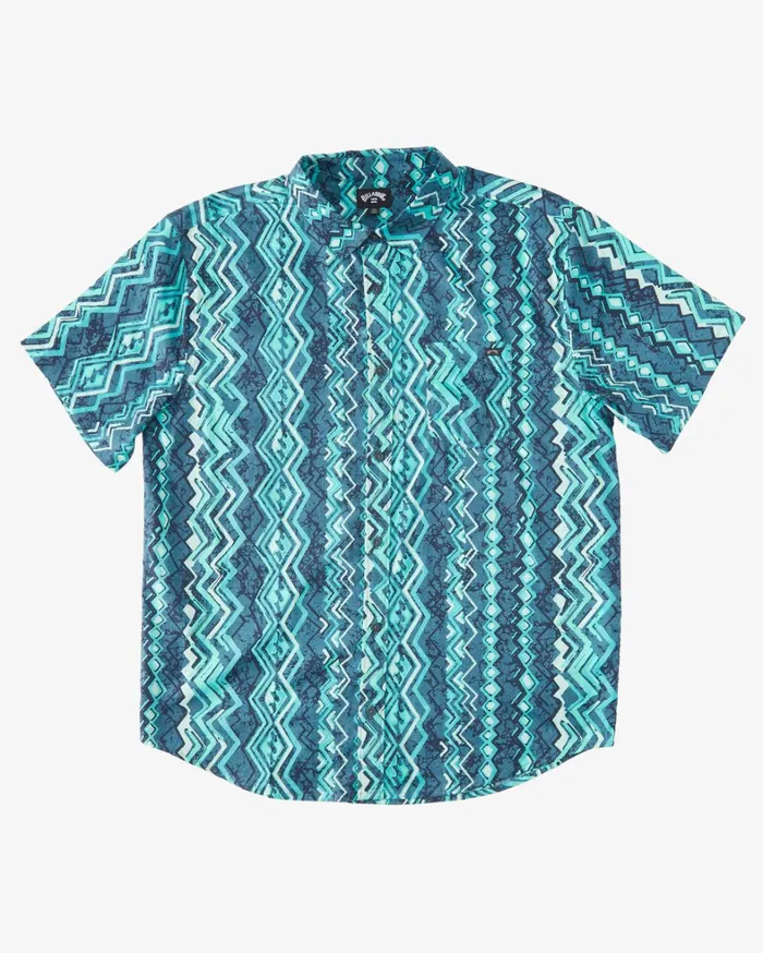 Billabong Shirts Men Sundays Short Sleeve Shirt Dark Mint Billabong Shirts Men Sundays Short Sleeve Shirt Dark Mint