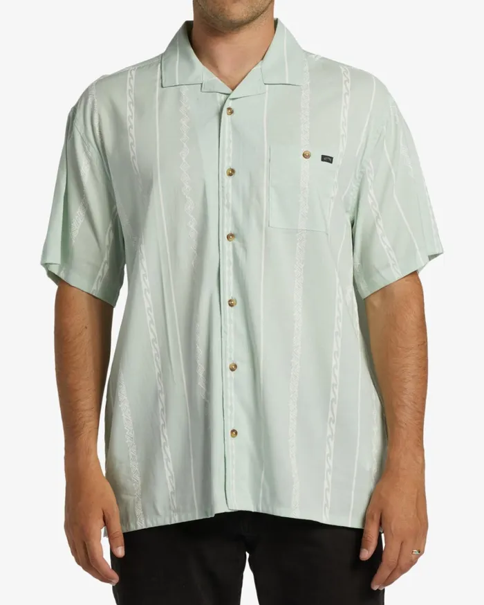Billabong Shirts Men Sundays Vacay Short Sleeve Shirt Dusty Aqua