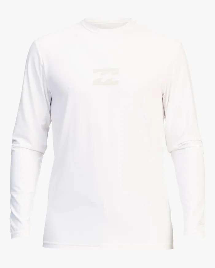 Billabong Shorts Men All Day Wave Loose Fit Long Sleeve Surf Tee White