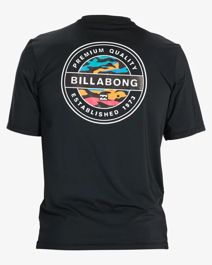 Billabong Shorts Men Rotor Lf Short Sleeve UPF 50 Surf TShirt Black Billabong Shorts Men Rotor Lf Short Sleeve UPF 50 Surf TShirt Black