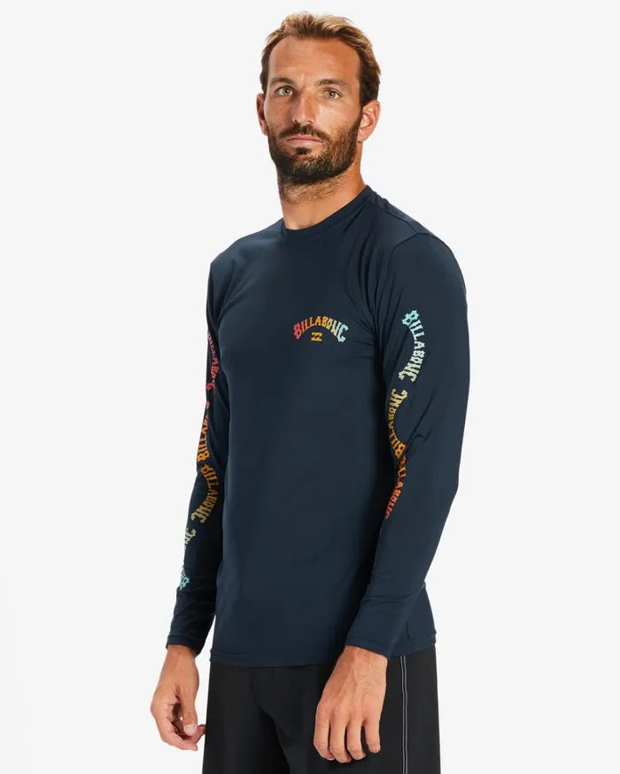 Billabong Shorts Men Snaking Arches Long Sleeve UPF 50 Surf TShirt Navy Billabong Shorts Men Snaking Arches Long Sleeve UPF 50 Surf TShirt Navy