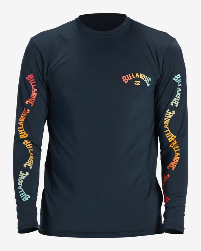 Billabong Shorts Men Snaking Arches Long Sleeve UPF 50 Surf TShirt Navy Billabong Shorts Men Snaking Arches Long Sleeve UPF 50 Surf TShirt Navy