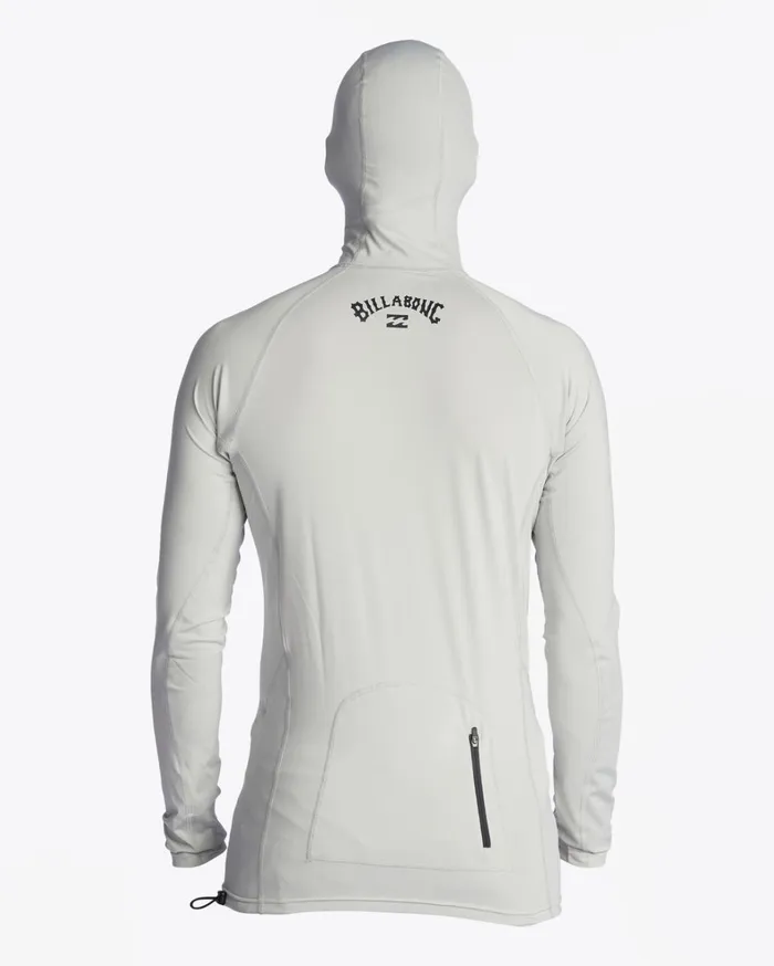 Billabong Shorts Men Strike Mission Hooded UPF 50 Long Sleeve Rashguard Grey Billabong Shorts Men Strike Mission Hooded UPF 50 Long Sleeve Rashguard Grey