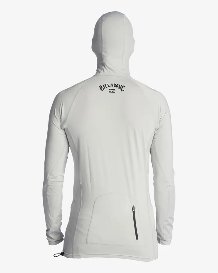 Billabong Shorts Men Strike Mission Hooded UPF 50 Long Sleeve Rashguard Grey Billabong Shorts Men Strike Mission Hooded UPF 50 Long Sleeve Rashguard Grey