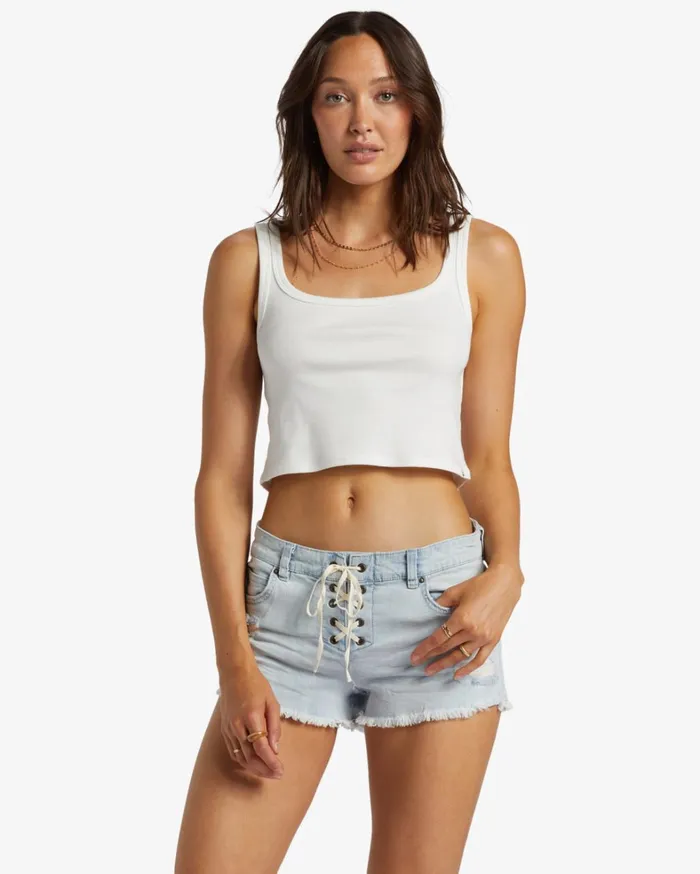 Billabong Shorts Women Lite Hearted Denim Shorts Acid