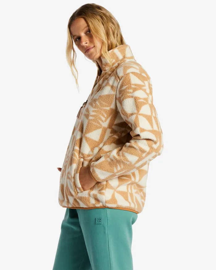 Billabong Snow Layers Women ADiv Boundary Mock 3 HalfZip Pullover Sweatshirt Latte Billabong Snow Layers Women ADiv Boundary Mock 3 HalfZip Pullover Sweatshirt Latte